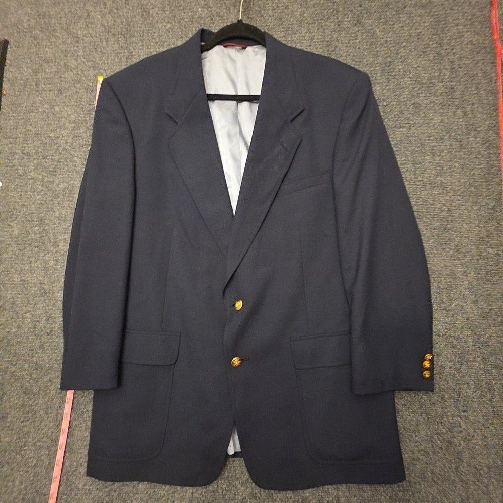 Jack Nicklaus Blazer Sport Coat Mens 44 Blue Gold Button Golf Jacket Dillard's
